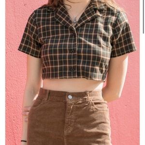 John Galt Brandy Melville Plaid Vivian Top